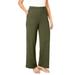 Plus Size Women's Soft Ease Wide Leg Pant by Jessica London in Dark Olive Green (Size 2X)