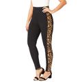 Plus Size Women's Everyday Stretch Cotton Legging by Jessica London in Brown Painterly Cheetah (Size 30/32)