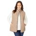 Plus Size Women's Quilted Vest by Jessica London in Soft Camel (Size 30 W)