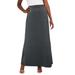 Plus Size Women's Stretch Knit Maxi Skirt by The London Collection in Dark Charcoal (Size 26/28) Wrinkle Resistant Pull-On Stretch Knit
