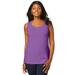 Plus Size Women's Horseshoe Neck Tank by Jessica London in Bright Violet (Size 30/32) Top Stretch Cotton