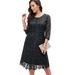 Plus Size Women's Lace Fit & Flare Dress by Jessica London in Black (Size 28 W)