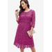 Plus Size Women's Lace Fit & Flare Dress by Jessica London in Raspberry (Size 14 W)