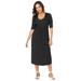 Plus Size Women's Pleated Tunic Dress by Jessica London in Black Dot (Size 26 W)