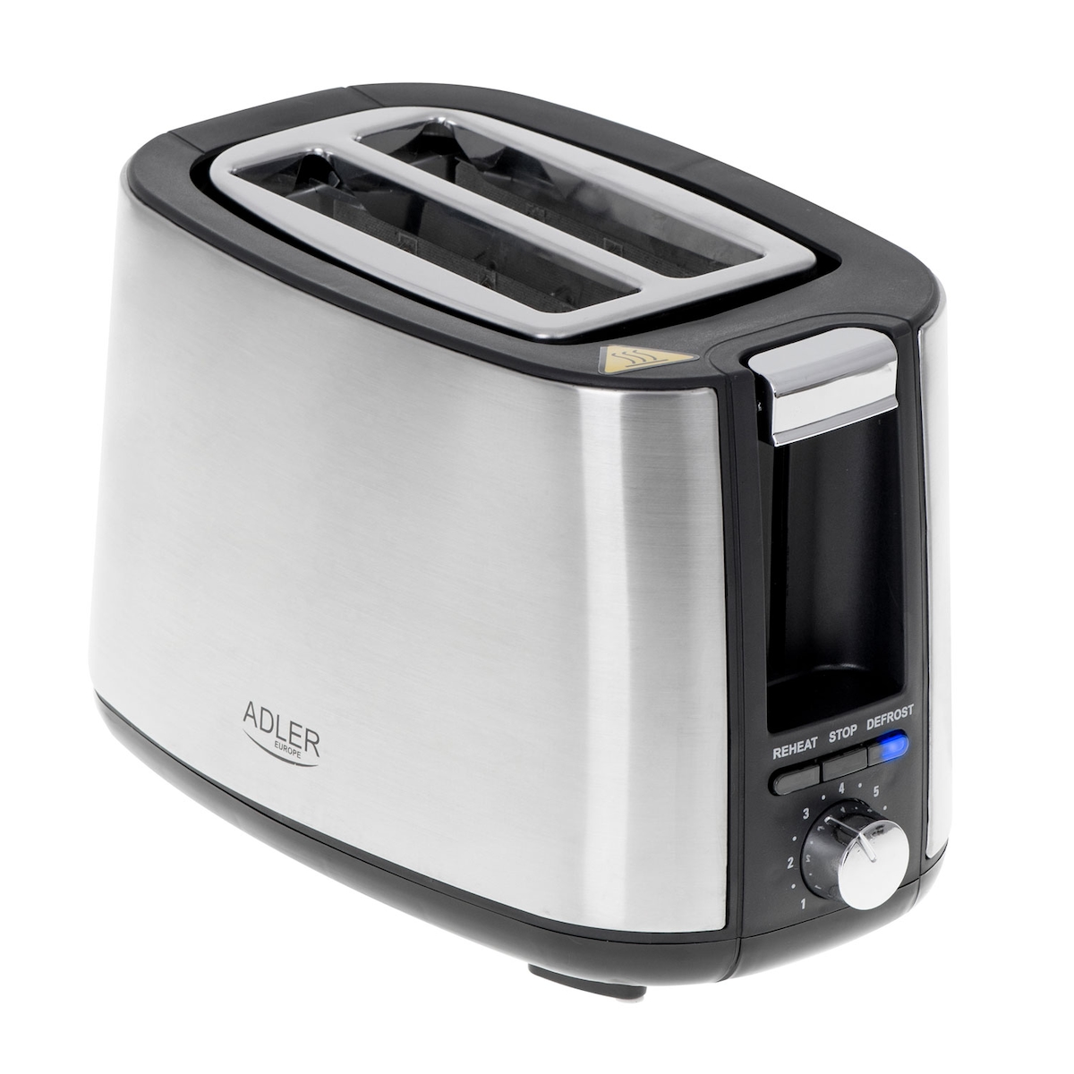 Adler AD 3214 Toaster Edelstahl mit Brötchenaufsatz Image