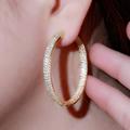 Anthropologie Jewelry | New Stunning Double Sided Diamond Hoop Earrings 14k Gold Plated | Color: Gold | Size: Os
