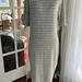 Lularoe Dresses | Lularoe Julia Dress 3quarter Sleeves. Sz L. Gray With White Strip | Color: Gray | Size: L