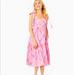 Lilly Pulitzer Dresses | Lilly Pulitzer Size 6 Anlee Cotton Midi Dress In Pink Isle Madras Plaid | Color: Pink | Size: 6
