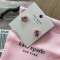 Kate Spade Jewelry | Kate Spade-Nwt Floral Cz & Yellow Gold Stud Earrings | Color: Green/Pink | Size: 3/8 An Inch