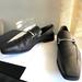 Gucci Shoes | Gucci Black Leather Slip On Shoes Semi Formal Casual 41 Silver Metal Accent | Color: Black/Silver | Size: 41eu