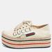 Gucci Shoes | Gucci Cream Canvas Lilibeth Espadrille Platform Sneakers Size 35.5 | Color: Cream | Size: 35.5