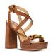 Michael Kors Shoes | Michael Kors Women's Kailey Platform Dress Sandals Luggage Size 6.5m Nib | Color: Brown | Size: 6.5