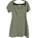 Madewell Dresses | Madewell Jacquard Puff-Sleeve Mini Dress Gingham Check | Color: Green/White | Size: Xs