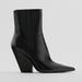 Zara Shoes | New Zara Black Pointy Toe Heeled Cowboy Ankle Boot | Color: Black | Size: 6.5