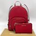 Michael Kors Bags | Michael Kors Jaycee Medium Backpack & Double Zip Wallet Wristlet | Color: Gold/Red | Size: Medium