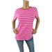 Michael Kors Tops | Michael Kors Top M Pink/White Stripe Shirt Mk Stud Logo Casual Stretch | Color: Pink/White | Size: M