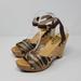 Michael Kors Shoes | Michael Kors Aeston Ankle Strap Wodden Platform Sandals Size 10 | Color: Brown/Cream | Size: 10