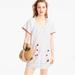 J. Crew Tops | J.Crew Embroidered Tassle Pom Pom G4021 Linen Blend Dress Boho | Color: White | Size: Xxs