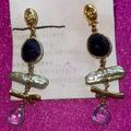 Anthropologie Jewelry | Anthropologie Dangle Earrings | Color: Gold/Purple | Size: Os