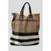 Burberry Bags | Burberry Giant House Check Canvas Tote Bag Clasp Closure Tan Beige Black Red | Color: Brown/Tan | Size: Os