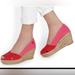 Tory Burch Shoes | New Tory Burch Filipa Two Tone Espadrille Women Size 8.5 | Color: Pink/Red | Size: 8.5