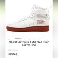 Nike Shoes | New Nike Sf Air Force 1 Mid 'Red Ivory' White Men’s Size 10,5 | Color: Brown/White | Size: 10.5