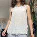 Zara Tops | Mesh/See Through Jewel Neck Top From Zara!! | Color: White | Size: M