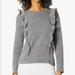 J. Crew Tops | J. Crew Mercantile Women’s Ruffle Trim Crew Neck Sweatshirt Size Xs | Color: Gray | Size: Xs