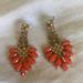 J. Crew Jewelry | J.Crew Costume Earrings Rose Gold Coral Pink Dangles Rhinestone | Color: Gold/Pink | Size: Os