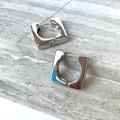 Anthropologie Jewelry | New ~ Anthropologie Square Silver Huggie Hoop Earrings | Color: Silver | Size: Os