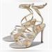 Jessica Simpson Shoes | Jessica Simpson Jexilla Women's Strappy Ankle Wrap Stiletto Sandals Size 12/44 | Color: Gold/Silver | Size: 12