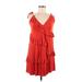 Isle Apparel Casual Dress: Red Dresses - Women's Size Medium