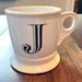 Anthropologie Dining | Anthropologie J Mug Monogram Mug 14 Oz Initial J Mug Monogram | Color: Black/White | Size: Os