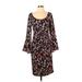 Tracy Reese Casual Dress - Sheath Scoop Neck 3/4 sleeves: Black Print Dresses - Women's Size 4
