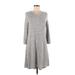 Fortune + Ivy Casual Dress - Sweater Dress: Gray Marled Dresses - Women's Size Medium