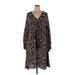 Nicholas Casual Dress - Wrap V-Neck 3/4 sleeves: Burgundy Dresses - Women's Size 14