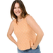 Torrid Tops | New Torrid Womans Sz 4x Texture Knit Shirt Crop Shirt Ruffle Floral Peach Nwt | Color: Orange/Pink | Size: 4x