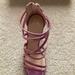 Jessica Simpson Shoes | Jessica Simpson Light Pink Iridescent Distressed Metallic Shoes. | Color: Pink | Size: 7