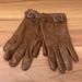 Coach Accessories | Coach Brown Leather Cashmere Lined Gloves W/ Buckle Accent Size 7 Made In Italy | Color: Brown/Silver | Size: 7