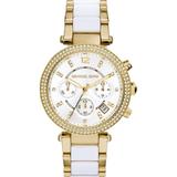 Michael Kors Accessories | Michael Kors Women's Parker White Watch Mk6119 | Color: Gold | Size: Os