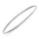 Jewelco London Ladies Platinum Plated Sterling Silver Bubble Bead Slave Bangle Bracelet 3mm