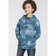 Kapuzensweatshirt KANGAROOS "Kangaroos Jungen" Gr. 164/170, blau (blau batik allover) Jungen Sweatshirts