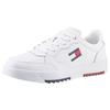 Sneaker TOMMY JEANS "TJM RETRO ESS", Herren, Gr. 44, weiß, Leder, Lederimitat, sportlich, Schuhe, mit TOMMY Markenlogo, Freizeitschuh, Halbschuh, Schnürschuh