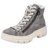 Winterboots RIEKER, Damen, Gr. 39, grau, Lederimitat, sportlich, Schuhe, Plateauboots, Schnürboots mit Reißverschluss an der Außenseite