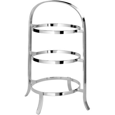 Etagere FINK "PLATE, mit feiner Hammerschlagstruktur", silber (silberfarben), B:23cm H:45cm L:25cm, Aluminium, Servierplatten, für 3 Dessertteller Ø 21 cm Image