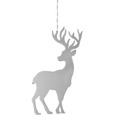 Weihnachtsfigur FINK "Dekohänger, Hirsch JASPER", silber (silberfarben), H:30cm, Edelstahl, Dekofiguren, Tierfigur, Weihnachtsdeko aus Edelstahl, Höhe ca. 30 cm Image