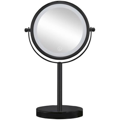 Kosmetikspiegel KLEINE WOLKE "Bright Mirror", schwarz, B:17,5cm H:29,5cm T:12cm, Metall, Glas, Spiegel Image