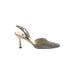 Stuart Weitzman Heels: Slingback Stilleto Glamorous Gold Shoes - Women's Size 8 - Pointed Toe