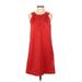 Calypso St. Barth Cocktail Dress - A-Line High Neck Sleeveless: Red Print Dresses - Women's Size Small