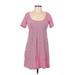 Aerie Casual Dress - A-Line Scoop Neck Short sleeves: Pink Stripes Dresses - Women's Size Medium